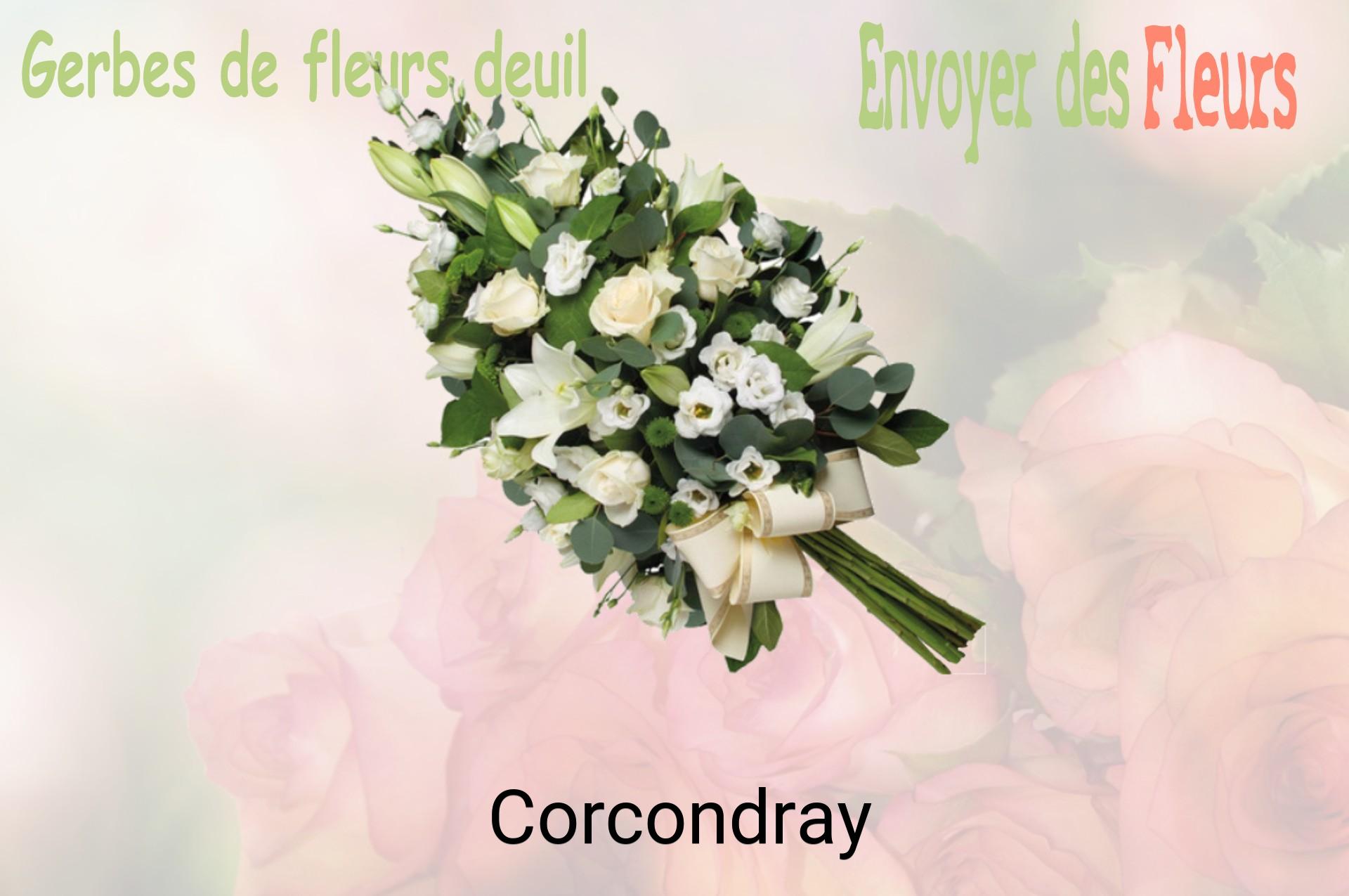 Gerbe de fleurs de deuil livrée à Corcondray